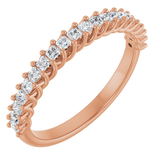 10K Gold Square Lab-Grown Diamond Woven-Design Anniversary Band – 1/3–1 1/4 CTW - Rose Gold