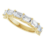 10K Gold Emerald Natural Diamond Woven-Design Anniversary Band – 2 3/4 CTW - Yellow Gold - view 5