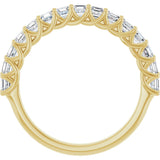 14K Gold Asscher Natural Diamond Woven-Design Anniversary Band – 3/4–1 1/8 CTW - Yellow Gold - view 2