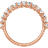 14K Gold Asscher Natural Diamond Woven-Design Anniversary Band – 3/4–1 1/8 CTW - Rose Gold - view 2