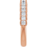 10K Gold Square Lab-Grown Diamond Woven-Design Anniversary Band – 1/3–1 1/4 CTW - Rose Gold - view 4