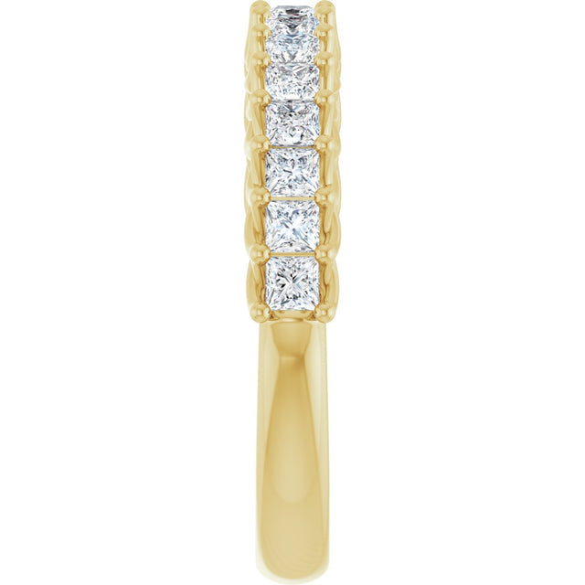10K Gold Square Lab-Grown Diamond Woven-Design Anniversary Band – 1/3–1 1/4 CTW - Yellow Gold - view 4