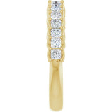 10K Gold Square Natural Diamond Woven-Design Anniversary Band – 1/3–1 1/3 CTW - Yellow Gold - view 4