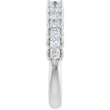 10K Gold Square Natural Diamond Woven-Design Anniversary Band – 1/3–1 1/3 CTW - White Gold - view 4