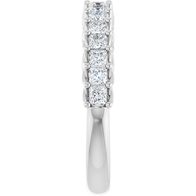 10K Gold Square Natural Diamond Woven-Design Anniversary Band – 1/3–1 1/3 CTW - White Gold - view 4