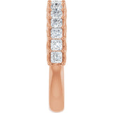 10K Gold Square Natural Diamond Woven-Design Anniversary Band – 1/3–1 1/3 CTW - Rose Gold - view 4