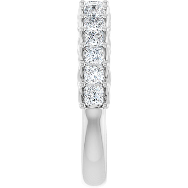 10K Gold Square Lab-Grown Diamond Woven-Design Anniversary Band – 1/3–1 1/4 CTW - White Gold - view 4