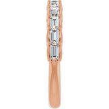 10K Gold Straight Baguette Lab-Grown Diamond Woven-Design Anniversary Band – 1/3–5/8 CTW - Rose Gold - view 4