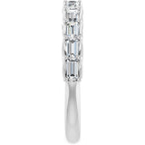 10K Gold Straight Baguette Natural Diamond Woven-Design Anniversary Band – 1/3–7/8 CTW - White Gold - view 4