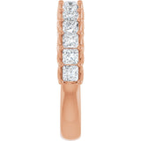10K Gold Square Lab-Grown Diamond Woven-Design Anniversary Band – 1/3–1 1/4 CTW - Rose Gold - view 4