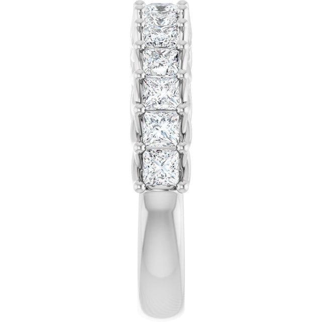 14K Gold Square Natural Diamond Woven-Design Anniversary Band – 1/2–1 1/3 CTW - White Gold - view 4