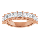 10K Gold Square Lab-Grown Diamond Woven-Design Anniversary Band – 1 3/8–4 CTW - Rose Gold - view 3