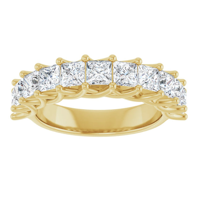 10K Gold Square Natural Diamond Woven-Design Anniversary Band – 1 3/4–3 9/10 CTW - Yellow Gold - view 3
