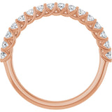 10K Gold Round Lab-Grown Diamond Woven-Design Anniversary Band – 1/2–1 1/3 CTW - Rose Gold - view 2