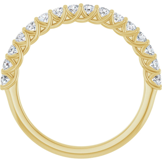 10K Gold Round Lab-Grown Diamond Woven-Design Anniversary Band – 1/2–1 1/3 CTW - Yellow Gold - view 2