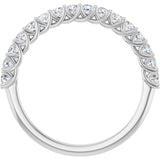 Platinum Round Natural Diamond Woven-Design Anniversary Band – 2 mm Stones - view 2