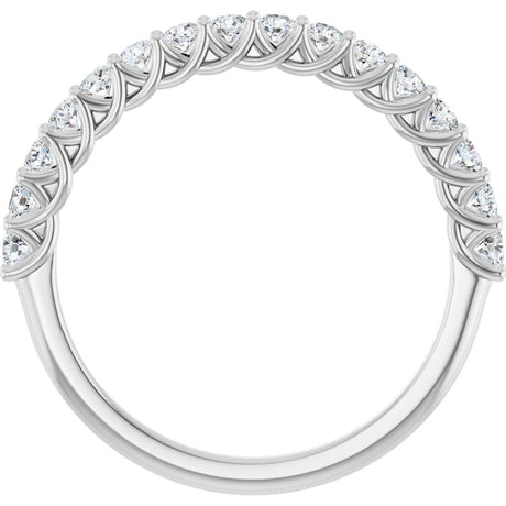 Platinum Round Natural Diamond Woven-Design Anniversary Band – 2 mm Stones - view 2