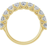 10K Gold Round Lab-Grown Diamond Woven-Design Anniversary Band – 1 1/2–3 CTW - Yellow Gold - view 2