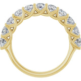 10K Gold Round Lab-Grown Diamond Woven-Design Anniversary Band – 1 1/2–3 CTW - Yellow Gold - view 2