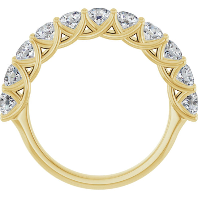 10K Gold Round Lab-Grown Diamond Woven-Design Anniversary Band – 1 1/2–3 CTW - Yellow Gold - view 2