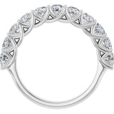 10K Gold Round Natural Diamond Woven-Design Anniversary Band – 1 5/8–2 3/4 CTW - White Gold - view 2