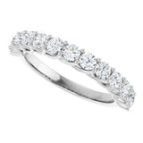 10K Gold Round Lab-Grown Diamond Woven-Design Anniversary Band – 1/2–1 1/3 CTW - White Gold - view 5