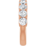 10K Gold Round Natural Diamond Woven-Design Anniversary Band – 1 5/8–2 3/4 CTW - Rose Gold - view 4