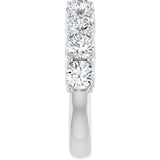 10K Gold Round Natural Diamond Woven-Design Anniversary Band – 1 5/8–2 3/4 CTW - White Gold - view 4
