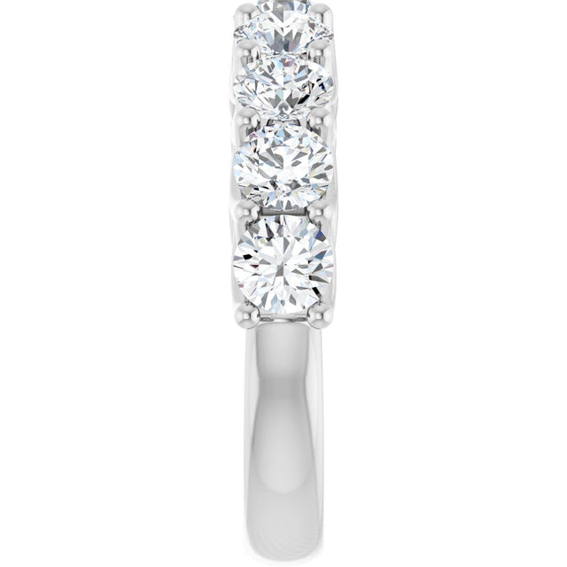 10K Gold Round Natural Diamond Woven-Design Anniversary Band – 1 5/8–2 3/4 CTW - White Gold - view 4