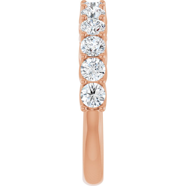 10K Gold Round Lab-Grown Diamond Woven-Design Anniversary Band – 1/2–1 1/3 CTW - Rose Gold - view 4