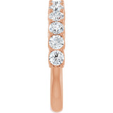 10K Gold Round Natural Diamond Woven-Design Anniversary Band – 3/8–1 1/3 CTW - Rose Gold - view 4