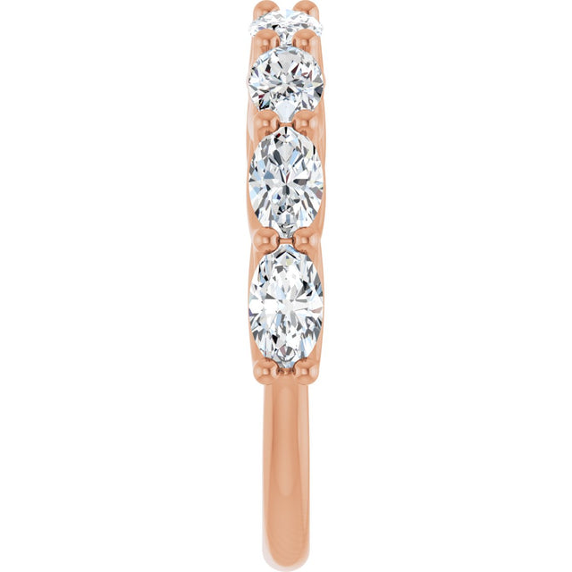 10K Gold Oval Lab-Grown Diamond Woven-Design Anniversary Band – 1 3/8 CTW - Rose Gold - view 4