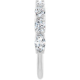 10K Gold Oval Natural Diamond Woven-Design Anniversary Band – 2 CTW - White Gold - view 4