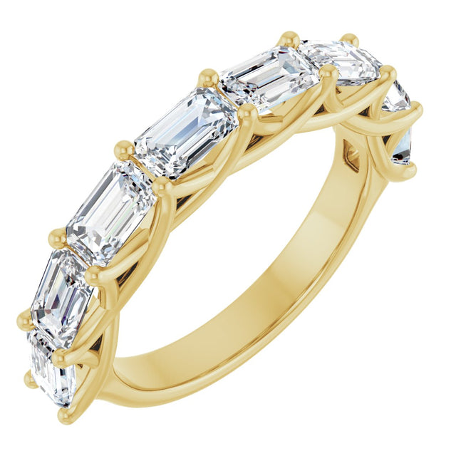 14K Gold Emerald Lab-Grown Diamond Woven-Design Anniversary Band – 2 3/4 CTW - Yellow Gold