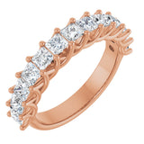 10K Gold Square Natural Diamond Woven-Design Anniversary Band – 1 3/4–3 9/10 CTW - Rose Gold