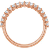 10K Gold Square Lab-Grown Diamond Woven-Design Anniversary Band – 1/3–1 1/4 CTW - Rose Gold - view 2