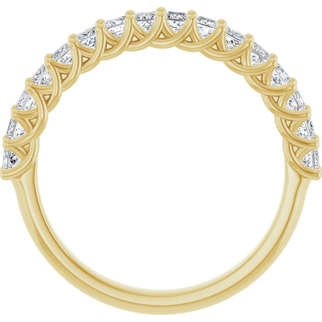 10K Gold Square Natural Diamond Woven-Design Anniversary Band – 1/3–1 1/3 CTW - Yellow Gold - view 2