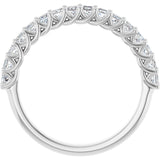 10K Gold Square Natural Diamond Woven-Design Anniversary Band – 1/3–1 1/3 CTW - White Gold - view 2