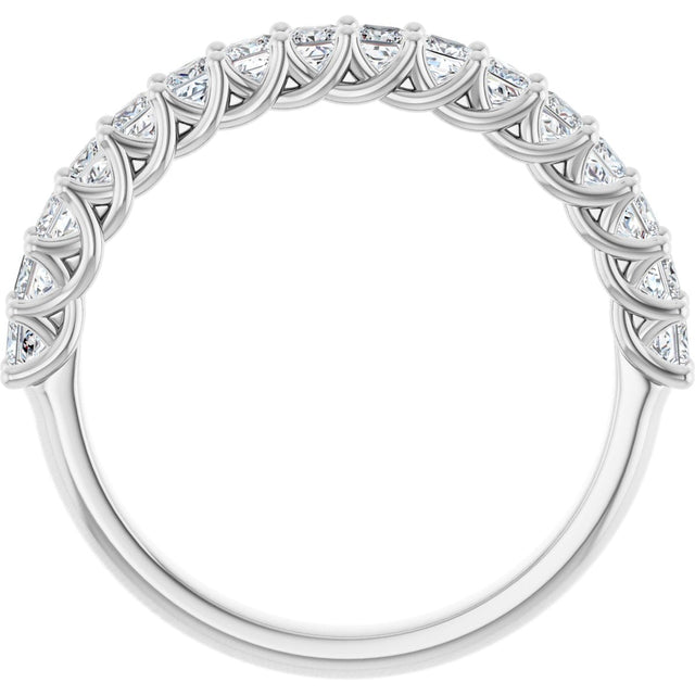 10K Gold Square Natural Diamond Woven-Design Anniversary Band – 1/3–1 1/3 CTW - White Gold - view 2