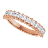 10K Gold Square Natural Diamond Woven-Design Anniversary Band – 1/3–1 1/3 CTW - Rose Gold - view 5