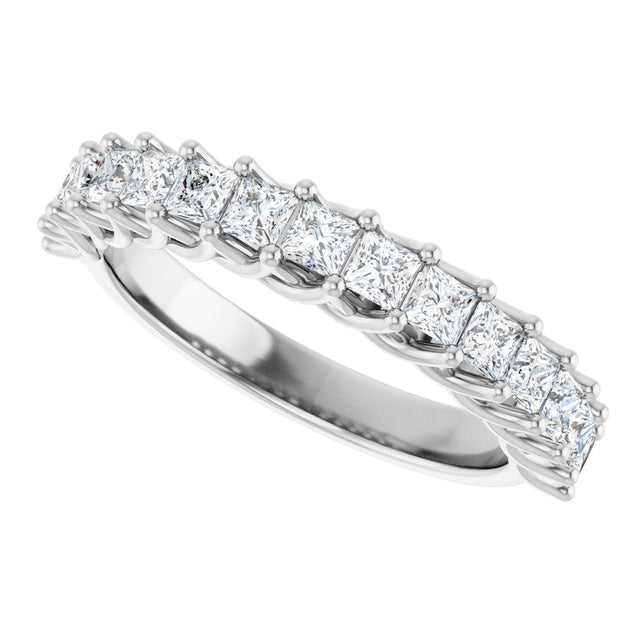 10K Gold Square Natural Diamond Woven-Design Anniversary Band – 1/3–1 1/3 CTW - White Gold - view 5