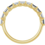 10K Gold Straight Baguette Natural Diamond Woven-Design Anniversary Band – 1/3–7/8 CTW - Yellow Gold - view 2