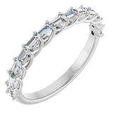 Platinum Straight Baguette Natural Diamond Woven-Design Anniversary Band – 3/8–3/4 CTW