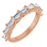10K Gold Straight Baguette Lab-Grown Diamond Woven-Design Anniversary Band – 9/10 CTW - Rose Gold
