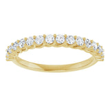 10K Gold Round Natural Diamond Woven-Design Anniversary Band – 3/8–1 1/3 CTW - Yellow Gold - view 3