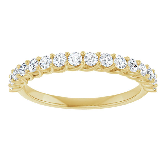 10K Gold Round Natural Diamond Woven-Design Anniversary Band – 3/8–1 1/3 CTW - Yellow Gold - view 3