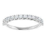 10K Gold Round Lab-Grown Diamond Woven-Design Anniversary Band – 1/2–1 1/3 CTW - White Gold - view 3