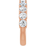 10K Gold Round Natural Diamond Woven-Design Anniversary Band – 1 5/8–2 3/4 CTW - Rose Gold - view 4