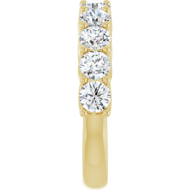 10K Gold Round Natural Diamond Woven-Design Anniversary Band – 1 5/8–2 3/4 CTW - Yellow Gold - view 4