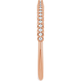 10K Gold Round Natural Diamond Woven-Design Anniversary Band – 1/8–1/3 CTW - Rose Gold - view 4